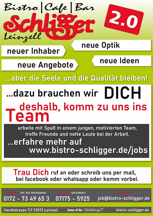 Jobs | Bistro Schligger